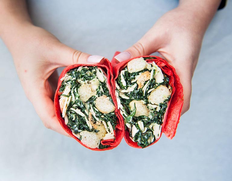 Chicken and spinach wrap