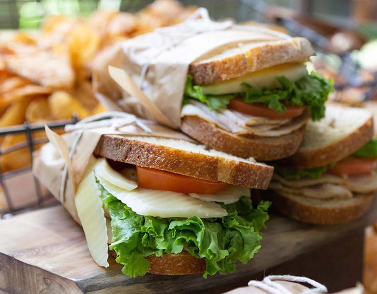 Sandwiches served at a cafe
